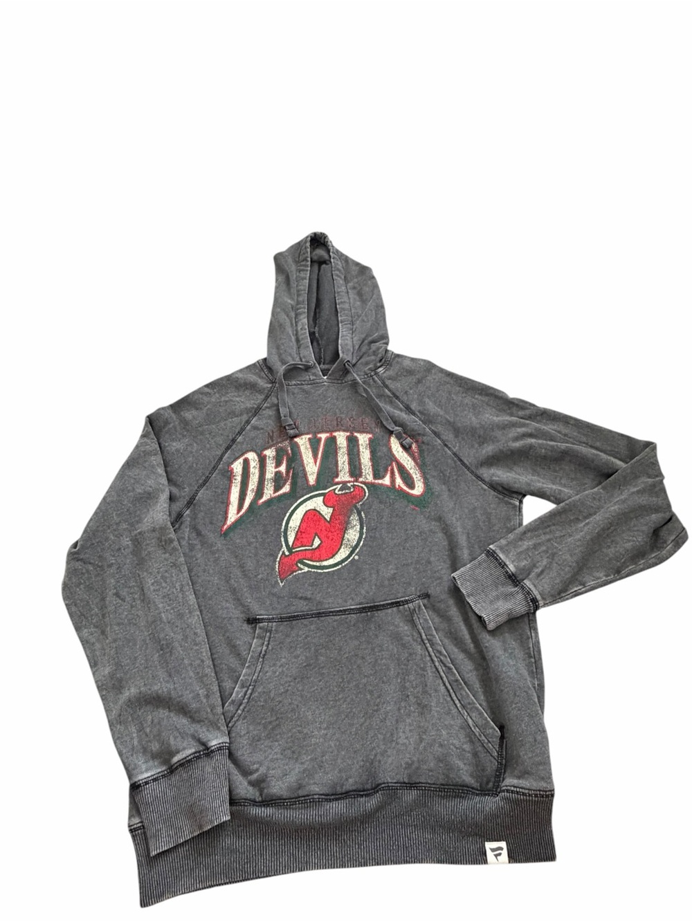 Fanatics New Jersey Devils Mineral Wash Distressed Pullover Hoodie Sz Small